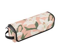 Hair Tools Travel Bag with Removable Heat Resistant Mat Heating Tools Travel Bag Organizer for Flat Iron Hot Tools and Haircare Accessories, Sweet Lily Blush Portable Organizer
