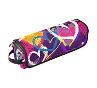 Hair Tools Travel Bag with Removable Heat Resistant Mat Large Capacity Hair Tool Organizer for Hot Tools Curling Iron Flat Irons Hair Volumizer Styler, 1970s Disco Retro Grunge Graffiti