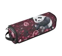 Hair Tools Travel Bag with Removable Heat Resistant Mat Waterproof Curling Iron Travel Case for Flat Iron Hot Tools and Haircare Accessories, Cartoon Panda Burgundy Travel Accessory