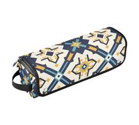 Hair Tools Travel Bag with Removable Heat Resistant Mat Waterproof Hair Tools Travel Organizer for Hot Tools Curling Iron Flat Irons Hair Volumizer Styler, Flat Geometric Pattern Maltese Cross