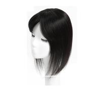Hair Toper for Woman Natural Hairs Size 12X13Cm Hair Toppers with Bang Silk Base Clip In Topper Haires Piece with Bangs Adds Volume(25 cm,Natural Black)