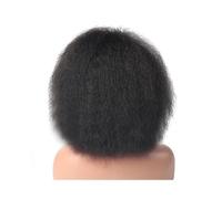 Hair Topper for Women 6Inch Short Synthetic Wigs Kinky Straight Heat Resistant for Women African Afro Full Wig Womans Hair Topper(Natural black)