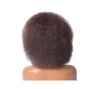 Hair Topper for Women 6Inch Short Synthetic Wigs Kinky Straight Heat Resistant for Women African Afro Full Wig Womans Hair Topper(Chocolate Brown)