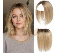 Hair Topper for Women, Made of Real Human Hair, Remy Human Hair with Thinness Upgrade, Centre Parting Clip-In Topper Hair Piece for Women for Daily Use (4T10/16#)