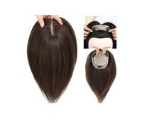 Hair Topper for Women Natural Human Hair Topper With Bangs Straight Topper Hair Piece Natural Remy Extensions Hair Toppers For Women Real Hair Women Wiglets with Bangs(10inch,Medium Brown)