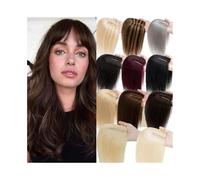 Hair Topper for Women, Real Human Hair Toppers with Bangs, 3 Clips In Brazilian Remy Hair Straight Hair Pieces，12x13cm Breathable Lace Base Adds Volume(Ash Blonde+Bleach Blonde,30CM)