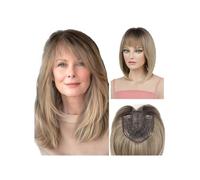 Hair Topper for Women Short Bob with Bangs, Synthetic Wig for Thinning Hair(RT2/10/613#)