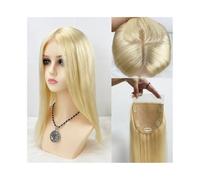 Hair Toppers 5"×5" Silk Top Lace Closure Hair Topper with Baby Hair Clip in Human Hair Toppers Brazilian Remy Hair #613 Blonde Straight Hair Toppers Hairpieces Wig Toppers for Thinning Hair(22 inches)