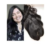 Hair Toppers 8-22" Wavy Human Hair Topper for Women with Thinning 15x16CM Silk Base Top with 2CM PU Around, Clips in European Virgin Pieces(Natural Black,18 inches)