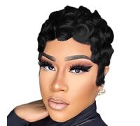 Hair Toppers Black Fashion Short Curled Women's Wig Breathable, Comfortable, Natural And Realistic Commuting Party Style