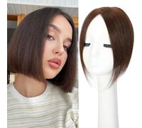 Hair Toppers for thinning hair Topper for Women Real Human hair pieces for Women with Thinning hair (Dark Brown, 10inch)