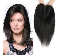 Hair Toppers For Thinning Hair Women Real Hair Black 10inch with 3clips Human hair pieces human hair handmade 360° cover hair loss grey hair