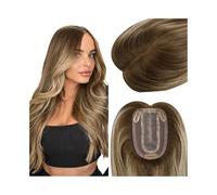 Hair Toppers for Thinning Human Hair Topper 3×5 inch Mono Top Base Brazilian Virgin Invisible Piece for Women with Thinning Clip in Natural Straight Comfort(12 inches)