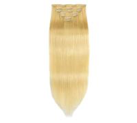 Hair Toppers for Women 12-24Inch Seamless Clip in Hair Extensions 120g 7pcs Blonde Straight Hair Clip in Remy Human Hair Extensions Straight Hair Invisible PU Skin Weft Messy Hair Bun Hairpiece(16inch