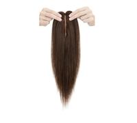 Hair Toppers for Women Real Human Hair for Thinning, 2”x6”Silk Base, Clip-in Volume Enhancer, Natural-Looking, No Glue, Breathable Adds Volume(12inch,Dark brown)