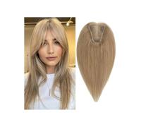 Hair Toppers for Women Real Human Hair No Bangs,Hand-woven 8x10 cm Lace Wig, Adds Volume(12 inch,Dark blonde)