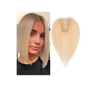 Hair Toppers for Women Real Human Hair No Bangs,Hand-woven 8x10 cm Lace Wig, Adds Volume(8 inch,Bleach Blonde)