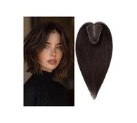 Hair Toppers for Women Real Human Hair No Bangs,Hand-woven 8x10 cm Lace Wig, Adds Volume(8 inch,Dark brown)