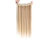 Hair Toppers for Women Wire Hair Extension Human Hair For Women Blonde 8# with Bleach Blonde 613# Natural Straight Hair One Piece for Full Head Messy Hair Bun Hairpiece(22 inches)
