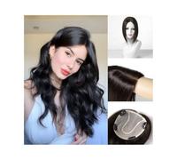 Hair Toppers Hair Toppers for Women 10" Real Human Hair Pieces 12×13 CM Silk Base with 4 Non-slip Clips, Natural Straight Remy Hair Toppers for Women with Hair Loss Wig Toppers for Thinning Hair