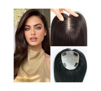 Hair Toppers Hair Toppers for Women Remy Human Hair No Bangs Straight Hair Pieces Double Knot 12x14 CM Silk Base Hair Toppers Hairpieces Adds Hair Volume Wig Toppers for Thinning Hair(30cm)