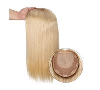 Hair Toppers Human Hair Topper for Women, 16/18 Inch Natural Looking Straight Hair Pieces 6"x6.5" Simulation Scalp Lace Base Hairpiece Clip in Remy Hair Toppers Wig Toppers for Thinning Hair(18 inches