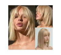 Hair Toppers Human Hair Topper with Bangs, 10 Inch Light Blonde Remy Hair Pieces 3"×5" Silk Base Clip In Straight Hair Topper for Women with Thinning Hair Wig Toppers for Thinning Hair