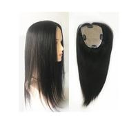 Hair Toppers Real Human Hair, 15×16CM Large Coverage Natural Black Hair Topper, 8-22" European Virgin Hair Toppers for Women with Thinning Hair(20 inches)