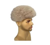 Hair Toupee for men Afro Wave Hair Toupee Unit Black Mens Curly Human Replacement System Full Lace Hair System for Men(Ombre Afro Curly)