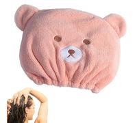 Hair Towel Hat - Cartoon Bear Design Fleece Hair Drying Towel Hat | Fast Absorption Hair Drying Supplies Adjustable Shower Hat Wiping Turban for Boys Girls