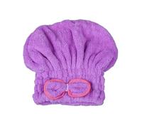 Hair Towel Quick Drying Hair Cap Women Bow Tie Bathing Hat Microfiber Towel Shower For Spa Bathroom Accessories(Purple)