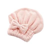 Hair Towel Shower Cap Women Hair Microfibre Quick Drying Bath Spa Bowknot Wrap Towel Hat For Room Accessories(Pink)