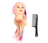 Hair Training Doll Head Professional Realistic Hairstyling Mannequin for Cosmetology Students Barbershops Beauty Salons Pyrofilament Fiber 4 Colors