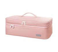 Hair Travel Case, Double Layer Travel Case | Hair Brush Storage, Portable Storage Organizer Bag with Heat Resistant Cushion, Large