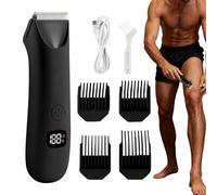 Hair Trimmer for Body - ABS 14 x 3.8 cm | Electric Shaver with Digital Display | Groomer for Pubic Zones Back Armpits Chest Arms Legs for Hygiene and Daily Grooming