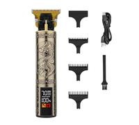 Hair Trimmer, T9 Electric Trimmer LCD Intelligent Display Beard Clipper Vintage Professional Hair Cutter(A)