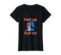 Hair Up Electric Blue Bright Orange Girl Power T-Shirt