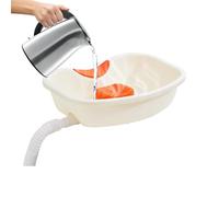 Hair Wash Station - Durable Container with Ergonomic Headrest, Flexible Water Drain Hose, Compact Personal Care Attachment | Solution