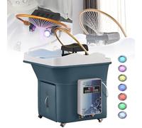 Hair Washing Machine (Smart Thermostat) + 4 Universal Wheels, Shower Head & Hot/Cold Switch, Give Your Hair The Comfort of The Water Therapy & Phototherapy,Blue