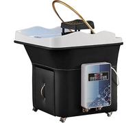 Hair Washing Machine, with 4 Universal Wheels,Shower Head & Hot/Cold Switch, intelligent constant temperature control (Black)