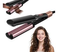 Hair Waver Crimper, Mini Beach Waves Hair Curler, Portable French Wave Curling Iron with 5 Temps 160-200°F, Lightweight & Compact Size, Anti-Scald & Dual Voltage Hair Crimpers for Women