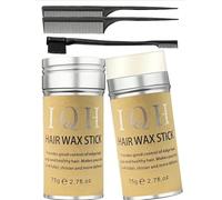 Hair Wax Stick 75g with Edge Brush and 2 Rat Tail Combs, Hair Styling Kit