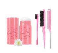 Hair Wax Stick & Hair Styling Combs Set 4 Pcs,Moisturizing Non-Greasy Hair Styling Wax Stick for Edge Control on Wigs And Hair,Lightweight Hair Slick Balm Stick for Flyaways Edge Frizz Hair