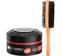 Hair Wax Ultra Hold 150ml & Mahn K Collection Boar Bristle Hair Brush - Gummy Wax for Men & Women - Perfect for Styling, Sculpting & Edge Control - Premium Bristle Brush for Smoothing & Detangling