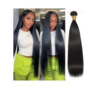 Hair Weave Bundles 10-30 Inch Bone Straight Human Hair Bundles Natural Color Brazilian Remy Hair Weave 1 3 4 Bundles Double Weft Hair Braiding(14 16 18 20)