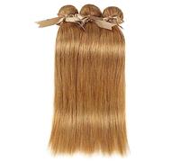 Hair Weave Bundles Human Hair Bundles Brazilian Natural Remy Straight Hair Weave Extensions Blonde 8 to 26 Inches Hair Extension Hair Braiding(10 10 12 12)