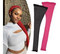 Hair Weave Sleeve for Locs, Hairweave Sleeve for Locs with Drawstring, Hairweave Sleeve for Women, Fashionable Design, Haircare for Wig, Breathable Stretchy with Elastic (Black+Pink, 1)