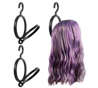 Hair Wig Holder - 3 Pieces Rack, Durable Storage Hanger | Foldable Suspended Display Stand for Extensions Hats Accessories Portable Travel Area Home Salon Use Easy