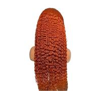 Hair Wigs Deep Wave 220 Density Curly 13x6 Transparent Lace Front Human Hair Wig Ginger Water(28inches)