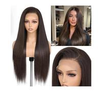 Hair Wigs High Temperature Silk Brown Long Straight Hair Wig, Women's Front Lace Natural Headband, Daily Wear Daily Wear